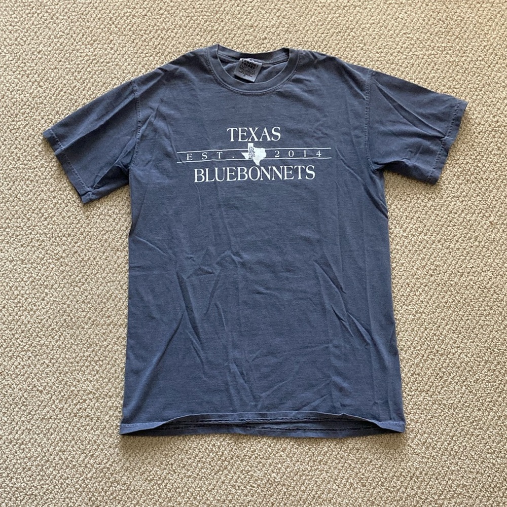 Comfort Colors Texas Bluebonnets Blue Short Sleeve T-Shirt Unisex Size Small EUC